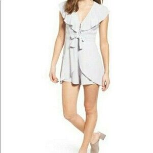 ASTR the Label Ruffle Tie Front Lilac Romper XS